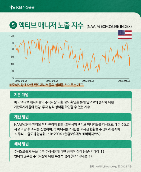 'NAAIM' 익스포저('액티브 매니저 노출 지수')는 주식시장에 대한 펀드매니저들의 심리를 보여주는 지표.